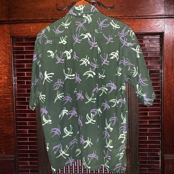 Vintage Short Sleeve Patterned Button Down Shirt - Picture 2 of 3